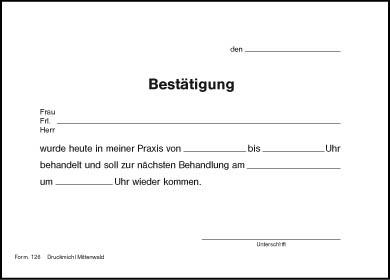 Bescheinigung F126