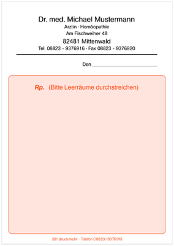 Privatrezept Nr. 381
