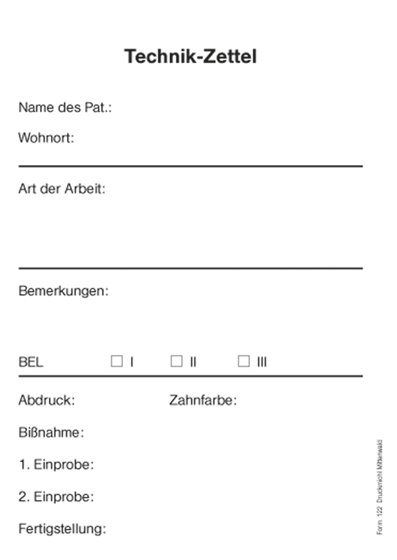 Technik-Zettel F122