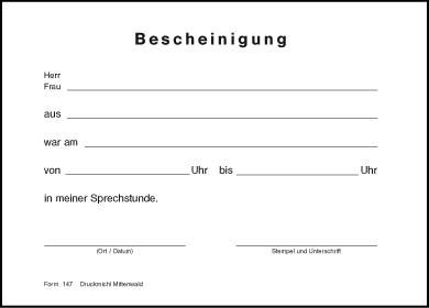 Bescheinigung F147