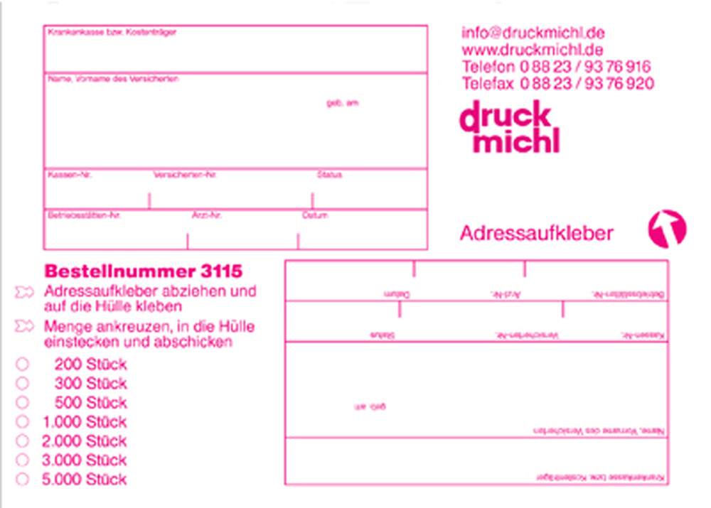 Adressfeldetiketten Nr. 3115